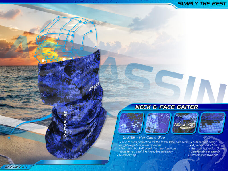 Gaiter - Hex Camo Blue